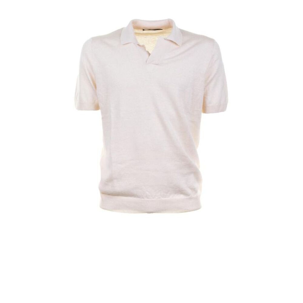 TAGLIATORE Men's Fine Knit Short Sleeve Polo Shirt Men CREAM T-Shirts